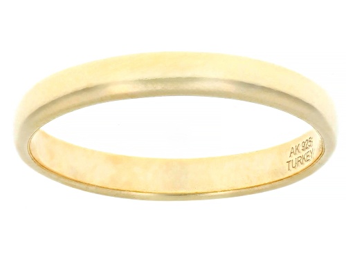 18k Yellow Gold Over Sterling Silver Polished, Paperclip and Woven Band Ring Set of 3 - Size 10