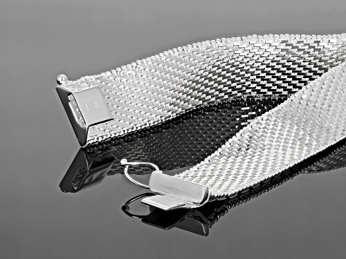 Sterling Silver Diamond Cut Riccio Bracelet - Size 7.5