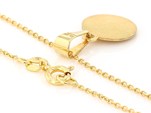 18k Yellow Gold Over Sterling Silver Holy Mary Pendant with Chain