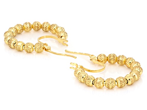 18k Yellow Gold Over Sterling Silver Diamond Cut Bead 0.75