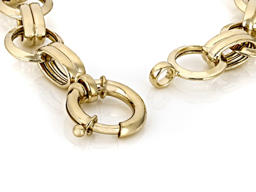 18k Yellow Gold Over Sterling Silver 11mm Oval Link Bracelet - Size 8