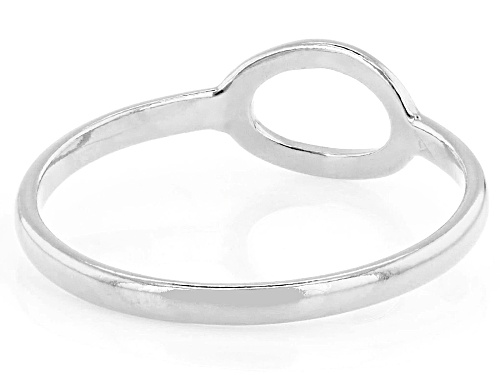 Sterling Silver Oval Open Design Ring - Size 6