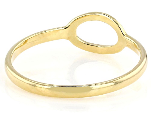 18k Yellow Gold Over Sterling Silver Oval Open Design Ring - Size 10