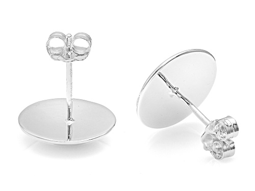 Sterling Silver Polished Button Earrings