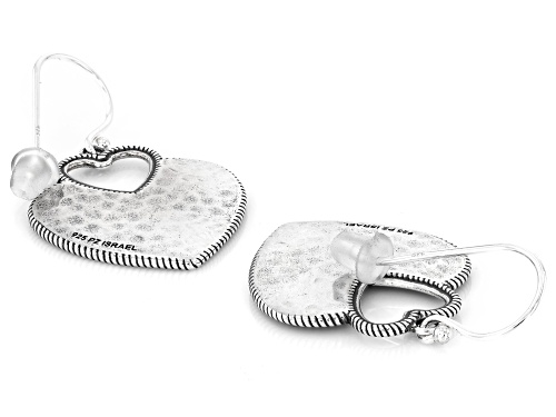 Sterling Silver Hammered Heart Earrings