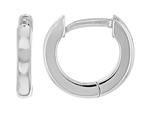 18k Yellow Gold Over Sterling Silver and Rhodium Over Sterling Silver Huggie Hoop Set of 2