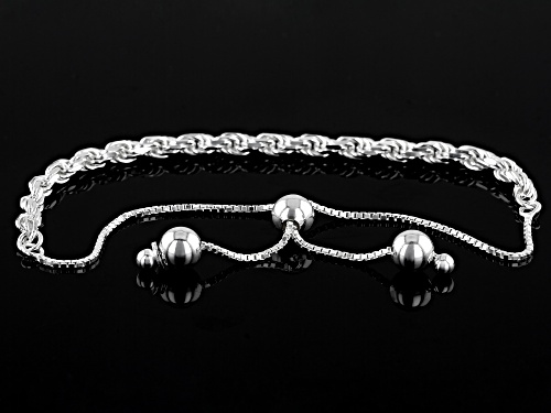 Sterling Silver 3.33MM Bolo Rope 9 Inch Bracelet - Size 9