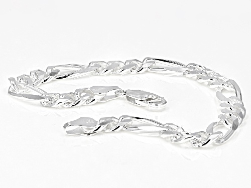 Sterling Silver 6.5MM Figaro Bracelet - Size 8