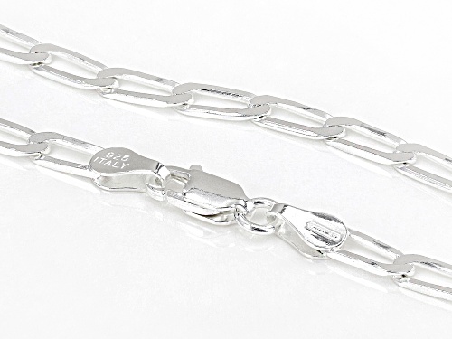 Sterling Silver 3.5mm Flat Paperclip 20 Inch Chain - Size 20
