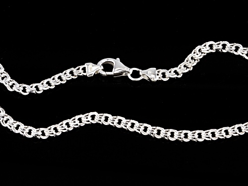 Sterling Silver 3.65MM Diamond-Cut Designer Garibaldi Chain 20 Inch Necklace - Size 20
