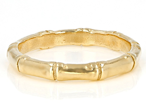 18K Yellow Gold Over Sterling Silver Bamboo Band Ring - Size 7
