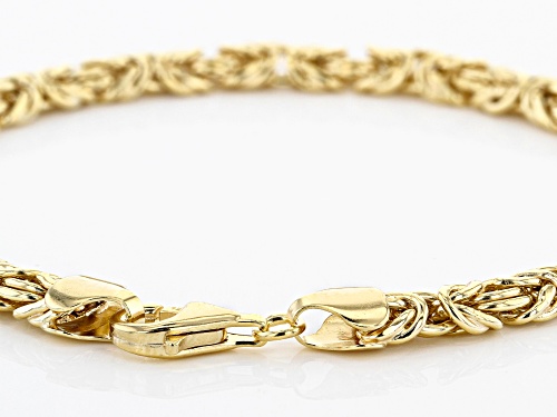 18K Yellow Gold Over Sterling Silver Set of 2 5.9MM Byzantine and 4.4MM Rope Link Bracelets - Size 8