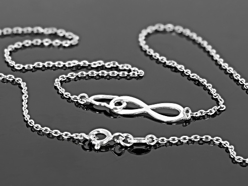 Sterling Silver Infinity Heart Necklace - Size 18