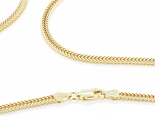 18k Yellow Gold Over Sterling Silver Foxtail Link 18 Inch Chain - Size 18