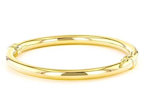 18k Yellow Gold Over Sterling Silver 6mm Hinged Bangle - Size 7.5