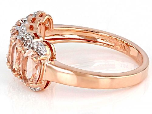 1.57ctw Oval Cor-De-Rosa Morganite™ With 0.08ctw Round Diamond Accent 10k Rose Gold Ring - Size 8