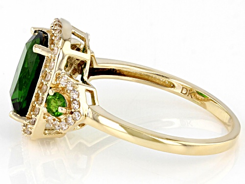 1.88ctw Chrome Diopside With 0.27ctw White Zircon 10k Yellow Gold Ring - Size 5