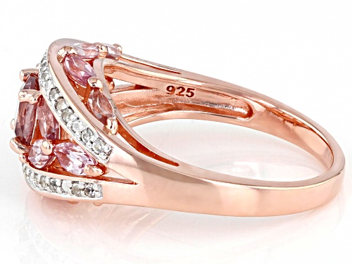 1.83ctw Color Shift Garnet With 0.18ctw Round White Zircon 18K Rose Gold Over Sterling Silver Ring - Size 6