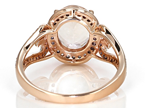 2.20ct Oval Cor-De-Rosa Morganite™ With .46ctw Round White Zircon 10k Rose Gold Ring. - Size 8
