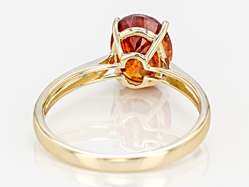 2.12ct oval sphalerite solitaire 10k yellow gold ring. - Size 8