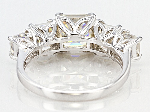 4.62ctw Square Asscher Cut Strontium Titanate 10K White Gold Ring - Size 5