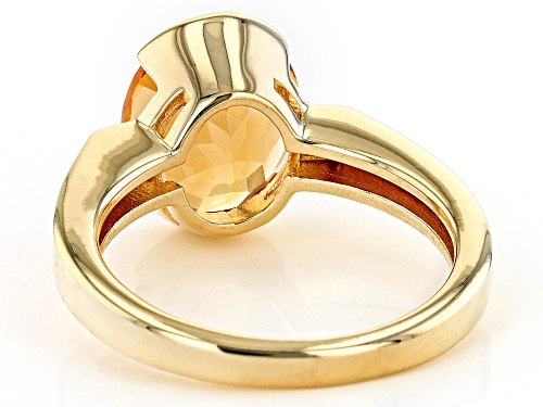 2.75ct Golden Citrine And 0.01ctw Champagne Diamond Accent 18K Yellow Gold Over Silver Ring - Size 10