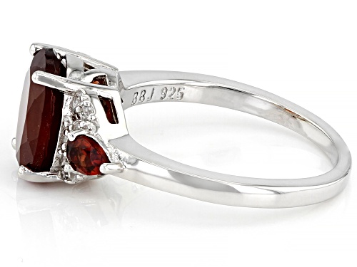 2.63ct Hessonite With 0.35ctw Vermelho Garnet™ And 0.15ctw White Zircon Rhodium Over Silver Ring - Size 9