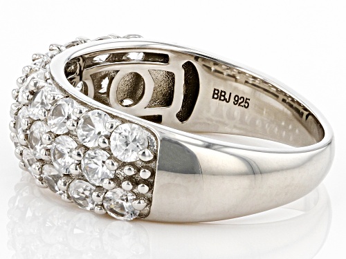 2.90ctw White Zircon Rhodium Over Sterling Silver Band Ring - Size 7