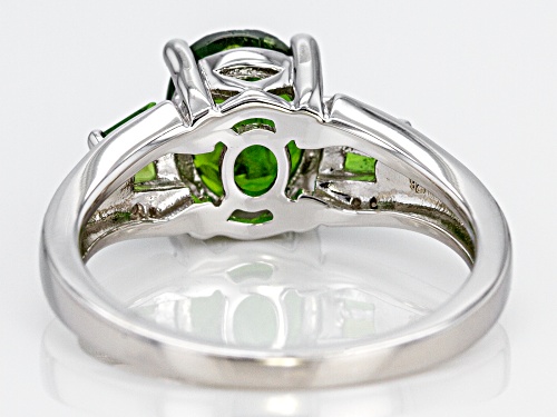 1.81ctw Russian Chrome Diopside With .03ctw Diamond Accent Rhodium Over Sterling Silver Ring - Size 9