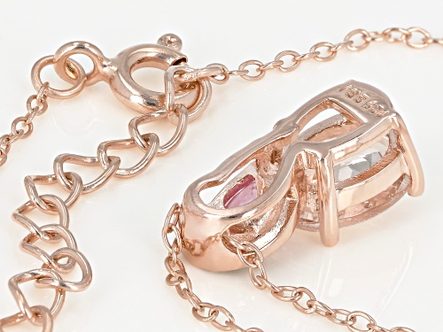 1.06ctw Morganite, pink sapphire and 4 diamond accent 18k rose gold over silver pendant w/chain