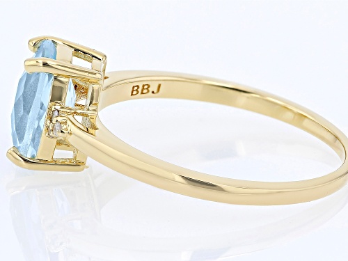 1.55ct Glacier Topaz™ And 0.03ctw White Diamond 18k Yellow Gold Over Sterling Silver Ring - Size 7