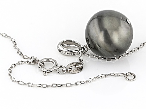 12-13mm Cultured Tahitian Pearl 14k White Gold Pendant