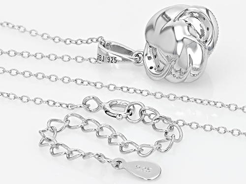 8-9mm Peach Cultured Freshwater Pearl With Diamond Accent Rhodium Over Sterling Silver Pendant