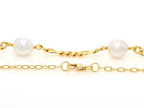 Genusis™ 8.5mm White Cultured Freshwater Pearl 18k Yellow Gold Over Sterling Silver 20 Inch Necklace - Size 20
