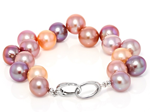 Genusis™ 9-11mm Multi-Color Cultured Freshwater Pearl Rhodium Over Sterling Silver Bracelet