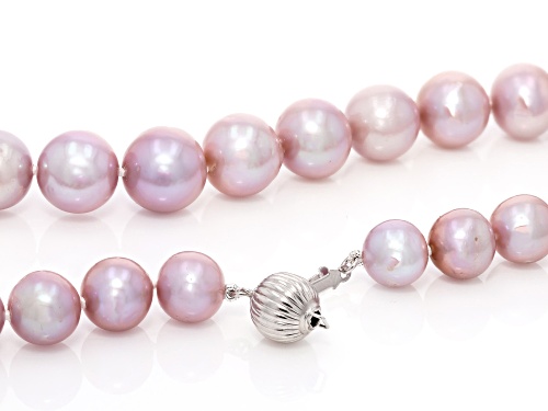 Genusis™ 10-12mm Lavender Cultured Freshwater Pearl Rhodium Over Sterling Silver 20 Inch Strand - Size 20