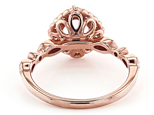 0.80ct Square Cushion Cor-de-Rosa Morganite™ With 0.18ctw White Diamonds 10k Rose Gold Ring - Size 7