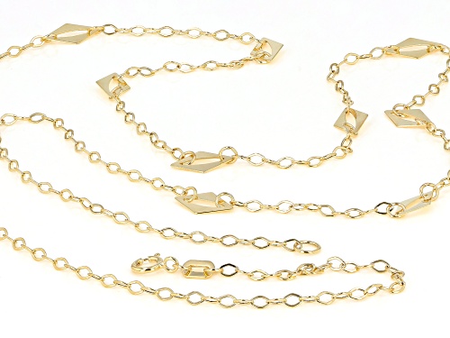 10K Yellow Gold Diamond Shape Station Necklace - Size 26