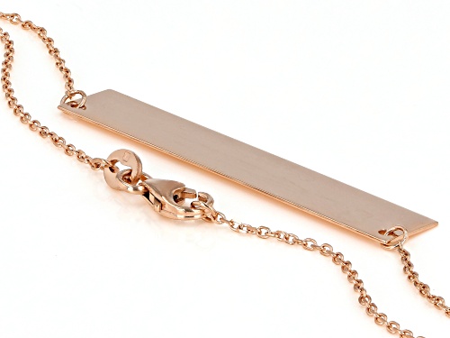 10K Rose Gold Diamond-Cut Engravable Bar Necklace - Size 18