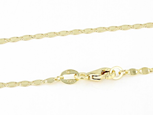 10K Yellow Gold Flat High Polish Valentino Chain - Size 18