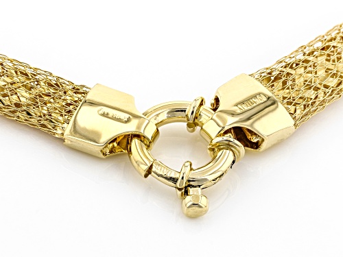 10K Yellow Gold Graduated Woven Omega Necklace - Size 18