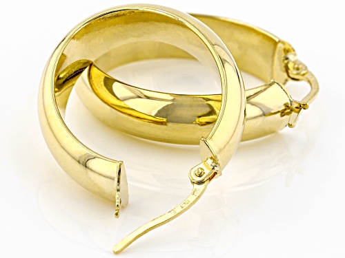 Splendido Oro™ 14K Yellow Gold 5.7x14MM D-Shape Oval Tube Hoop Earrings