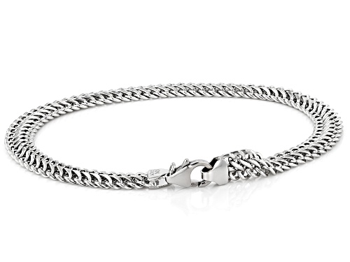 10K White Gold 6.4MM Infinity Link Bracelet - Size 8