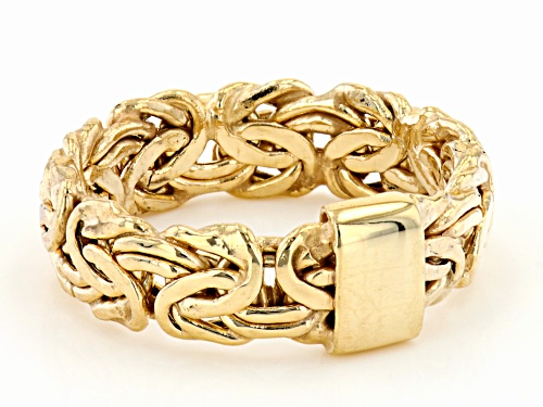 10K Yellow Gold High Polished Byzantine Band Ring - Size 7
