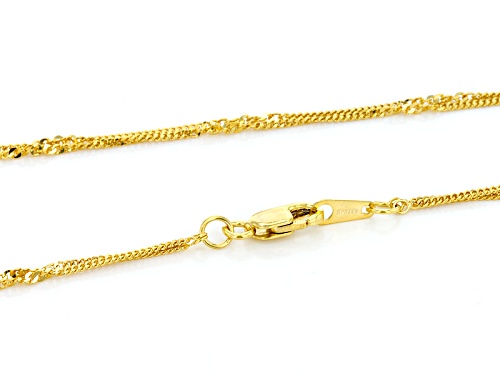 10k Yellow Gold Two Strand Twisted Curb Station 20 Inch Necklace - Size 20