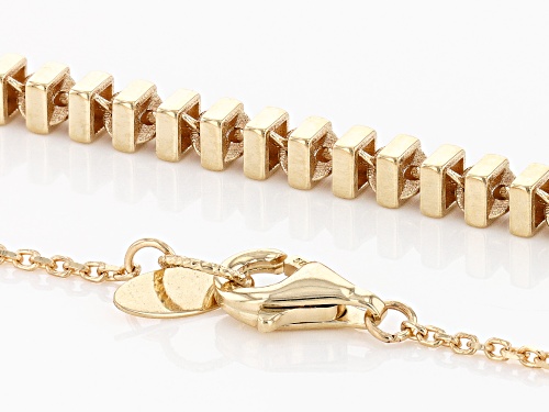 Splendido Oro™ 14k Yellow Gold Square Bead Center Station Necklace With Diamond-Cut Rolo Link Chain