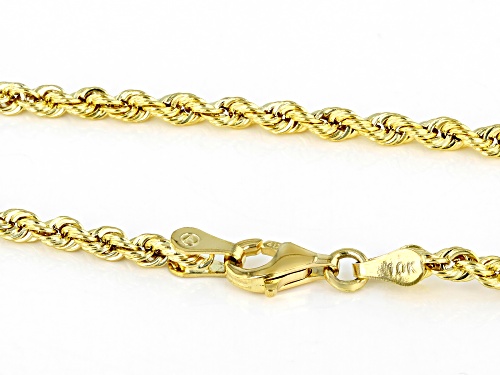 10K Yellow Gold 2.5MM Rope 20 Inch Chain - Size 20
