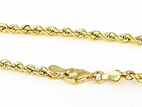 10K Yellow Gold 2.5MM Rope 30 Inch Chain - Size 30