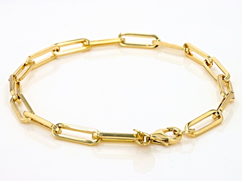 Oro Divino 14k Yellow Gold With a Sterling Silver Core 4.8mm Paperclip Link Bracelet - Size 8