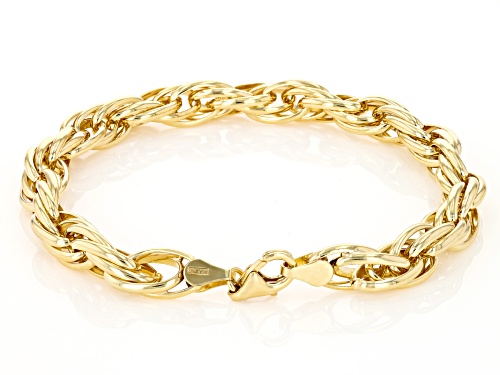 Splendido Oro (TM) Divino 14k Yellow Gold With a Sterling Silver Core 7mm Loose Rope Link Bracelet - Size 8